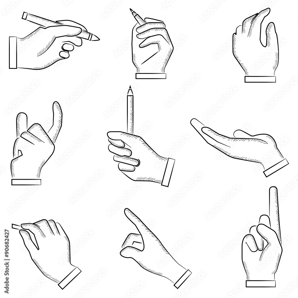 Obraz premium hand writing icons