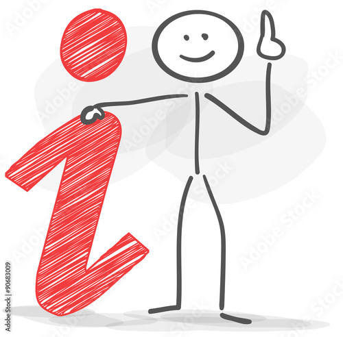 stickman information news idea red