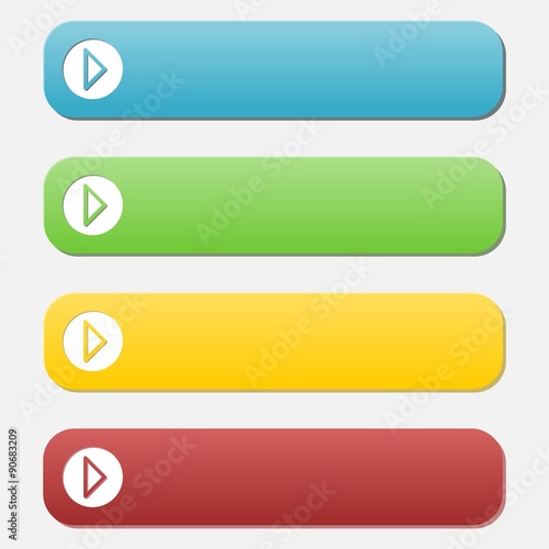 Set of empty buttons, blue,green,yellow and red