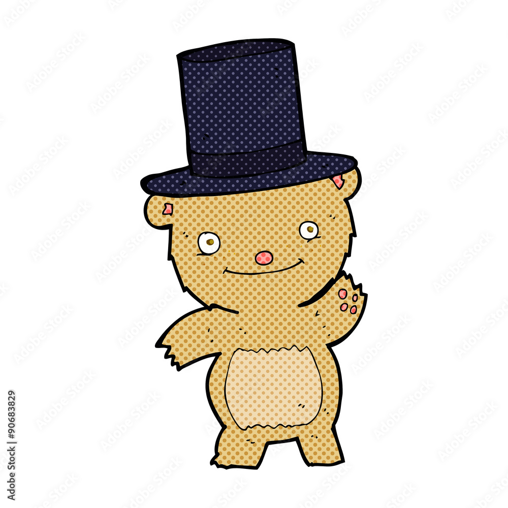 cartoon bear in top hat cartoon bear in top hat