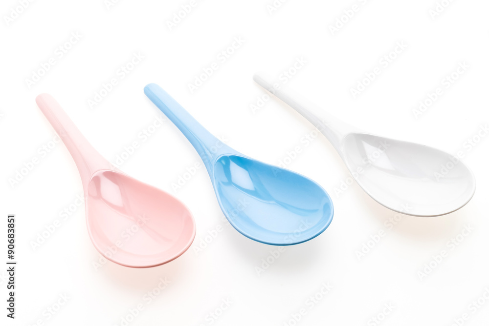 Plastic ladle spoon isolated on white background Plastic ladle spoon isolated on white background