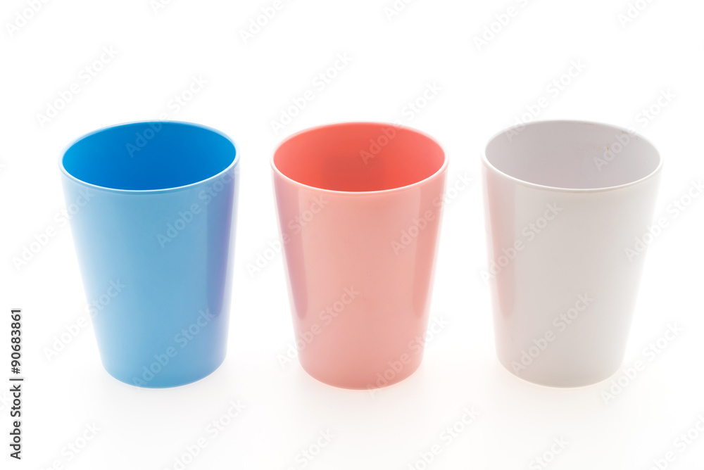 Plastic Water glass isolated on white background Plastic Water glass isolated on white background