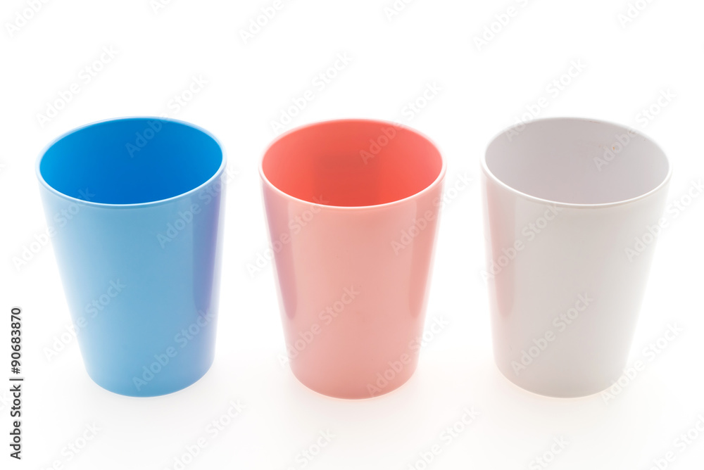 Plastic Water glass isolated on white background Plastic Water glass isolated on white background