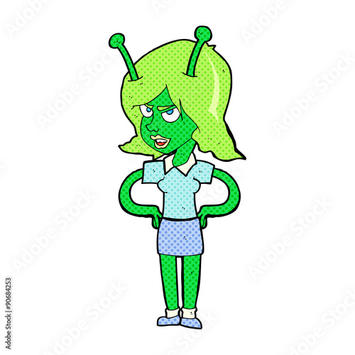 cartoon alien woman