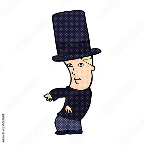 cartoon man wearing top hat