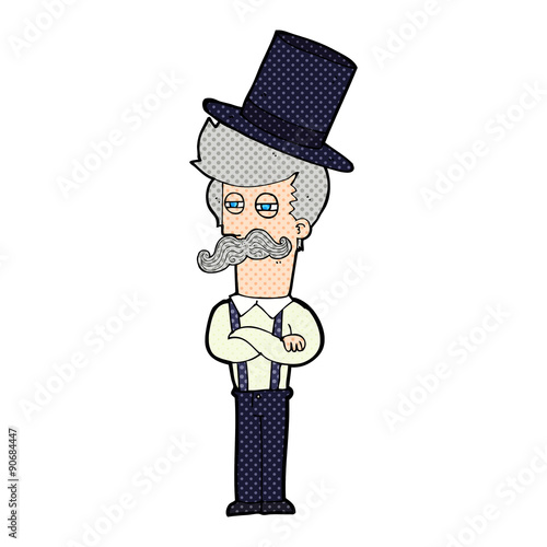cartoon man wearing top hat