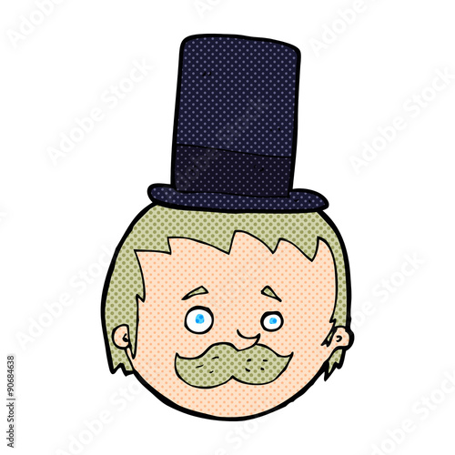 cartoon man wearing top hat