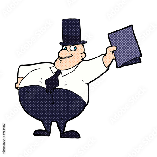 cartoon man wearing top hat