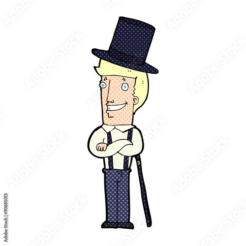 cartoon man wearing top hat