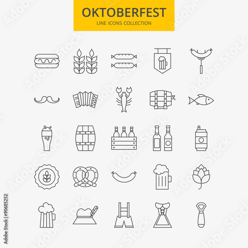Line Oktoberfest Icons Big Set
