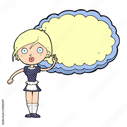 cartoon waitress with text space