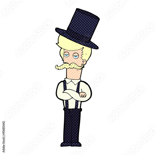 cartoon man wearing top hat