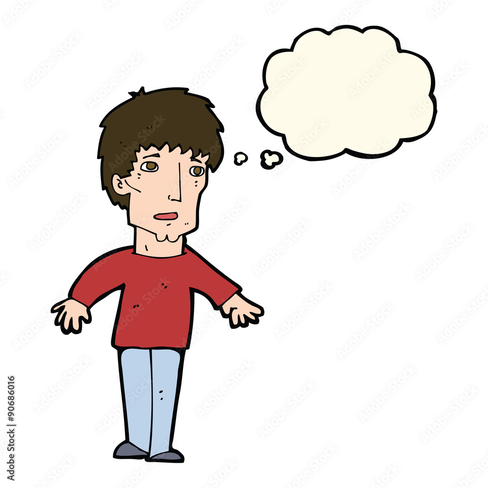cartoon surprised man with thought bubble cartoon surprised man with thought bubble