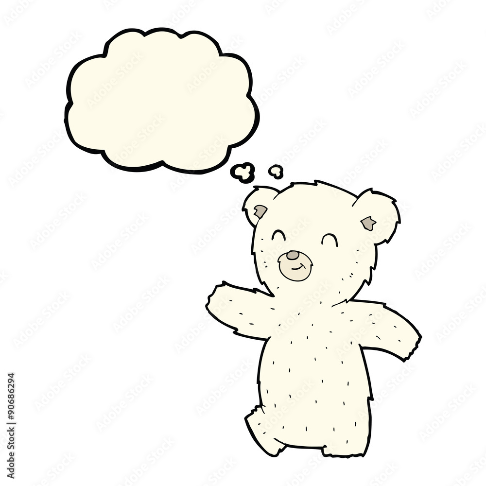 cute cartoon polar bear with thought bubble cute cartoon polar bear with thought bubble