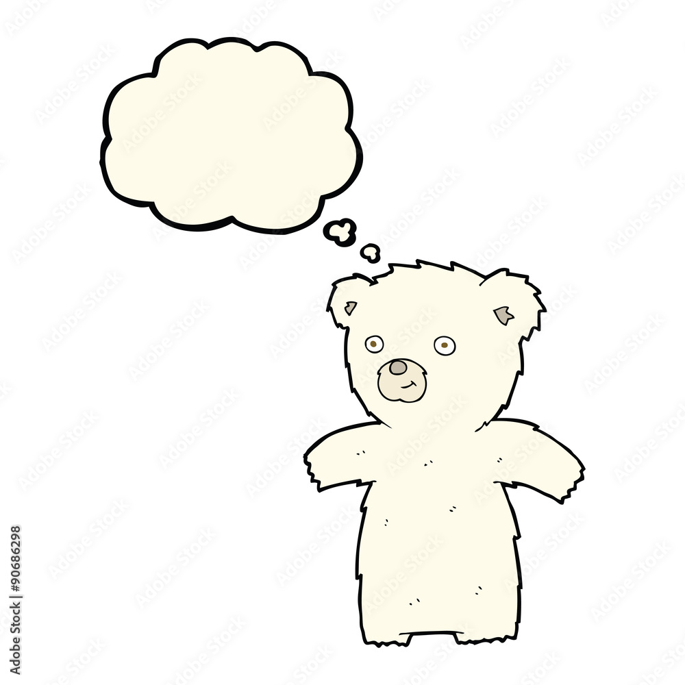 cute cartoon polar bear with thought bubble cute cartoon polar bear with thought bubble