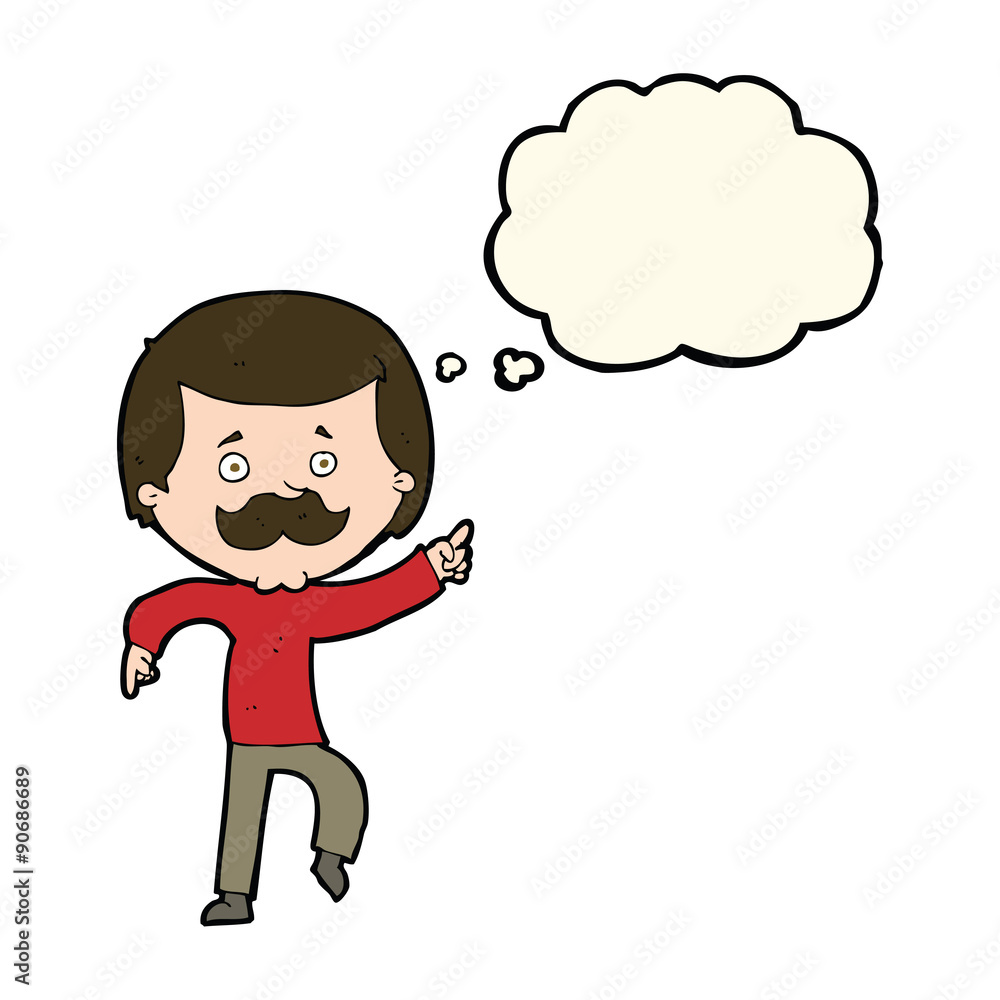 cartoon dancing dad with thought bubble cartoon dancing dad with thought bubble