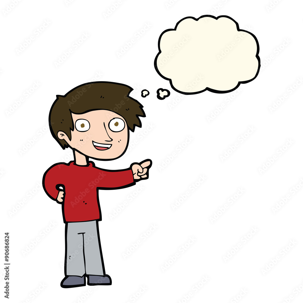 cartoon man pointing with thought bubble cartoon man pointing with thought bubble