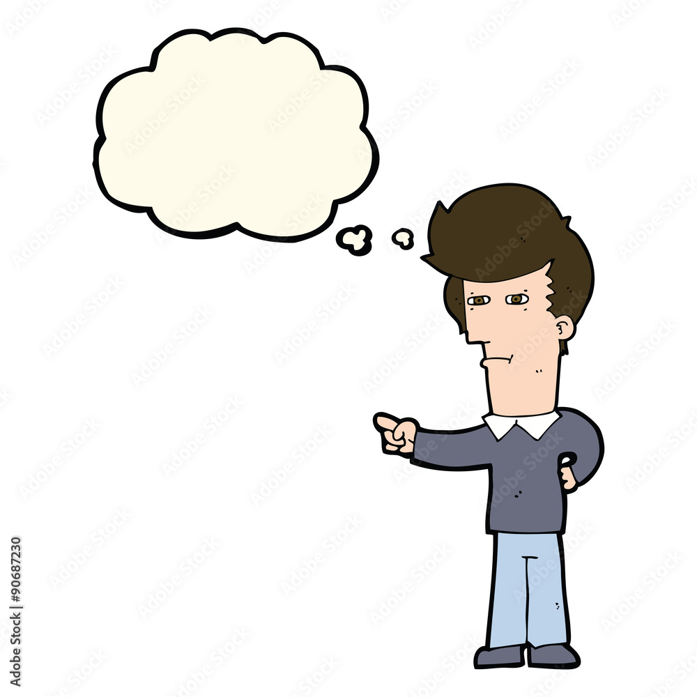 cartoon man pointing with thought bubble cartoon man pointing with thought bubble