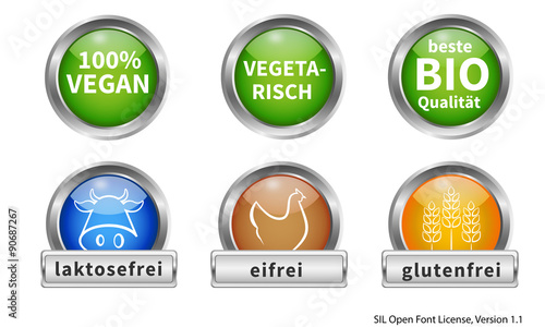 vegan vegetarisch bio buttons