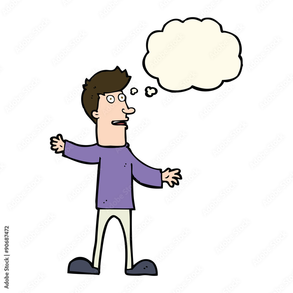cartoon surprised man with thought bubble cartoon surprised man with thought bubble