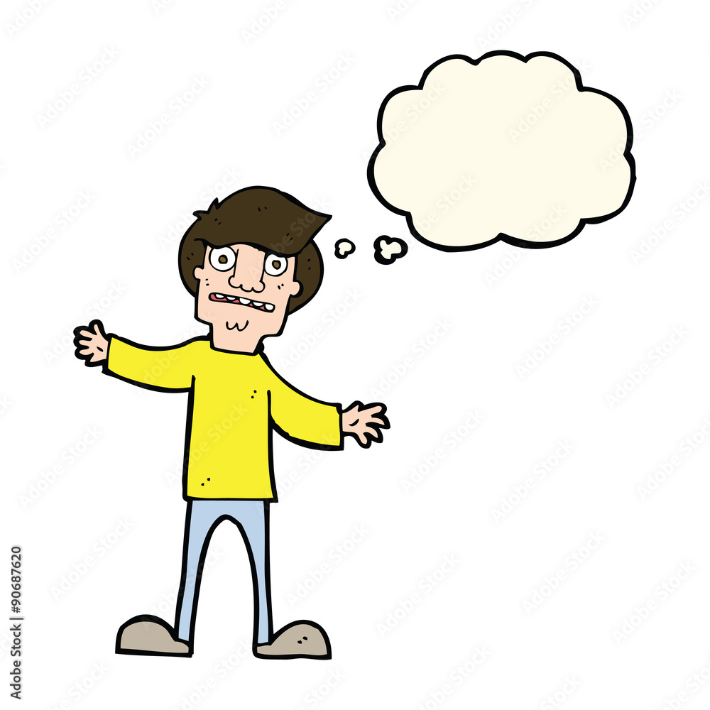 cartoon surprised man with thought bubble cartoon surprised man with thought bubble