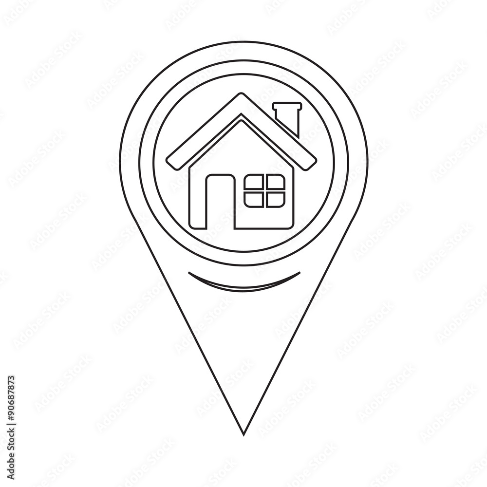 Map Pointer Home icon Map Pointer Home icon