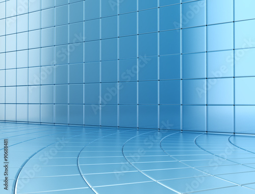 Abstract blue tiles background 