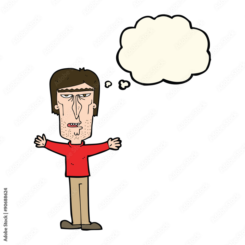 cartoon angry man with thought bubble cartoon angry man with thought bubble