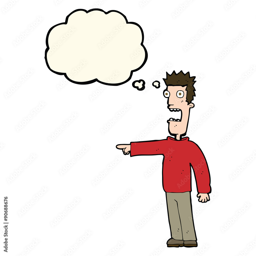 cartoon terrified man with thought bubble cartoon terrified man with thought bubble
