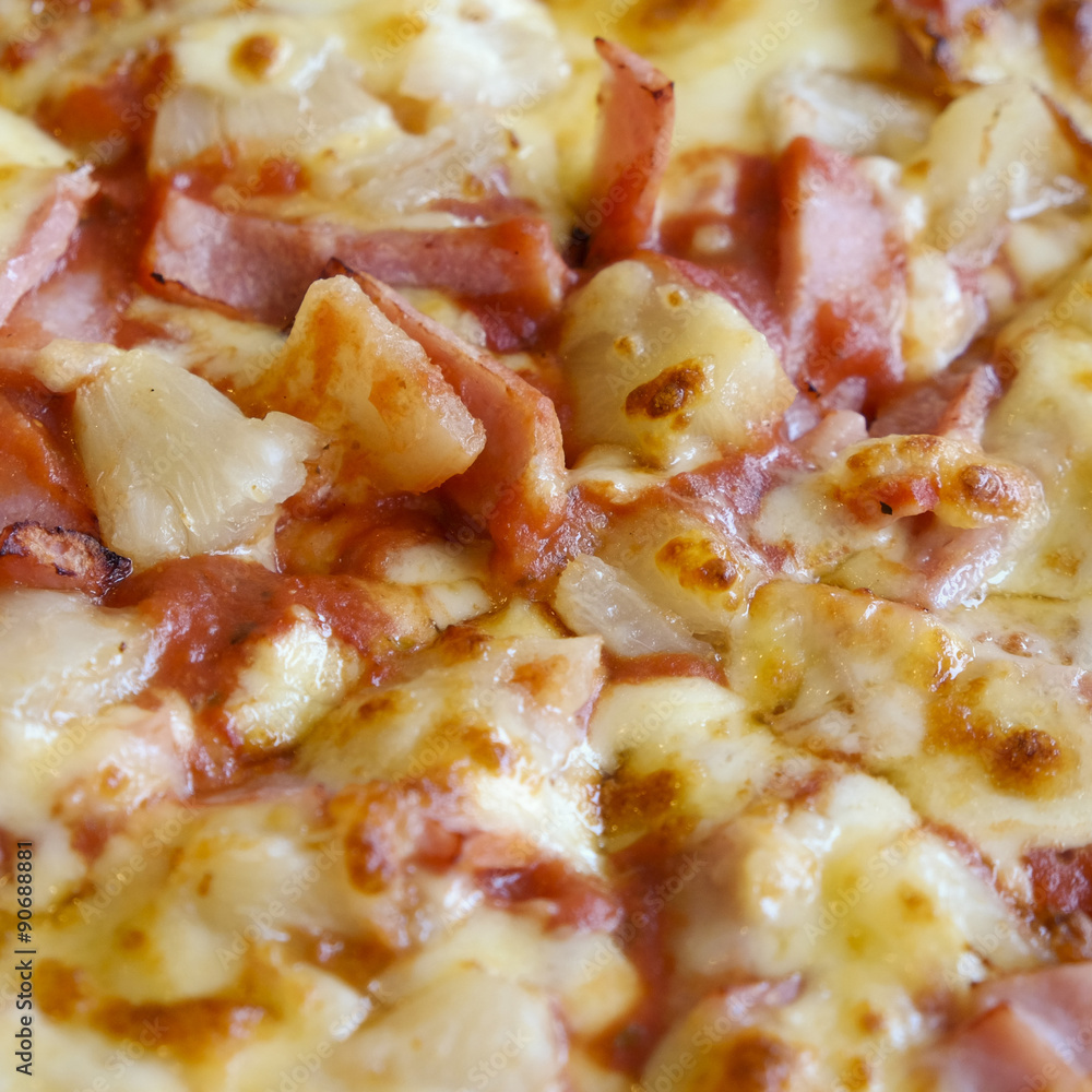 delicious hawaiian rustic style pizza made with fresh pineapples delicious hawaiian rustic style pizza made with fresh pineapples