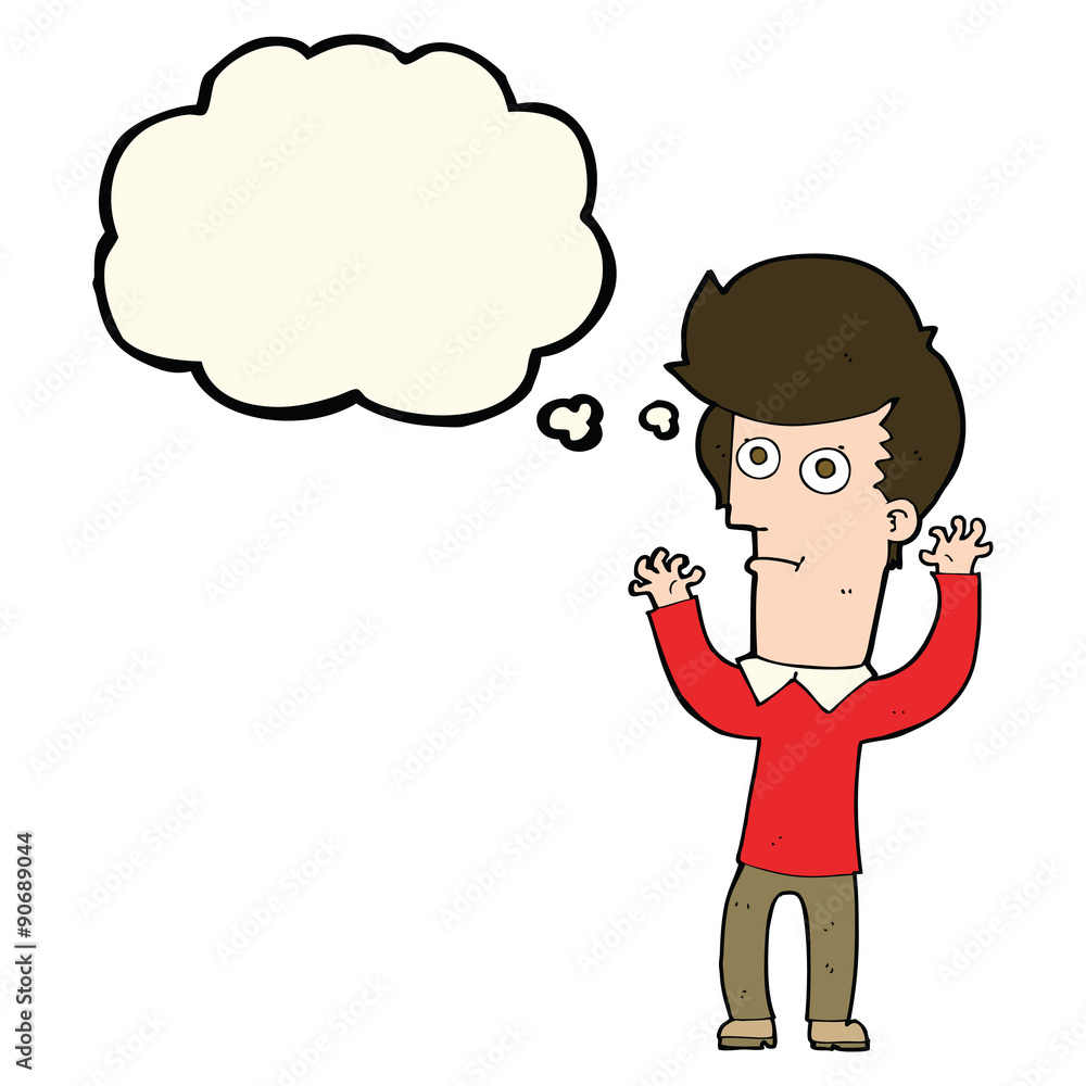 cartoon shocked man with thought bubble cartoon shocked man with thought bubble
