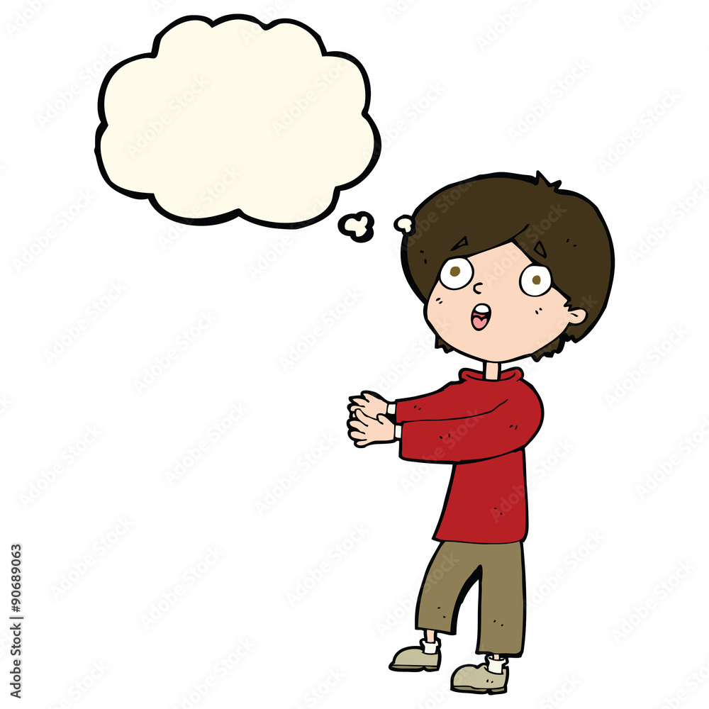 cartoon shocked boy with thought bubble cartoon shocked boy with thought bubble
