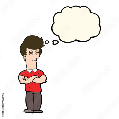 Wallpaper Mural cartoon man with folded arms with thought bubble Torontodigital.ca