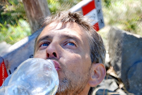 Featured excursionist drinking