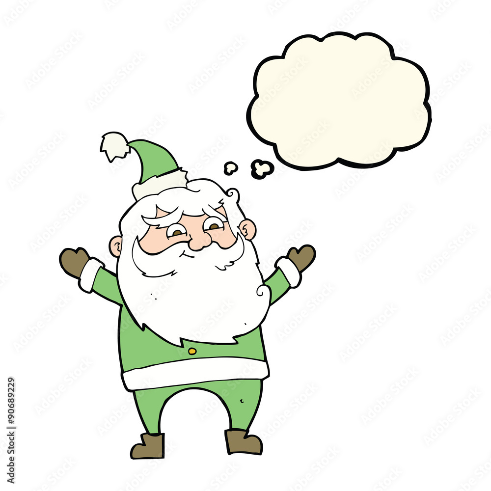 cartoon happy santa claus with thought bubble cartoon happy santa claus with thought bubble