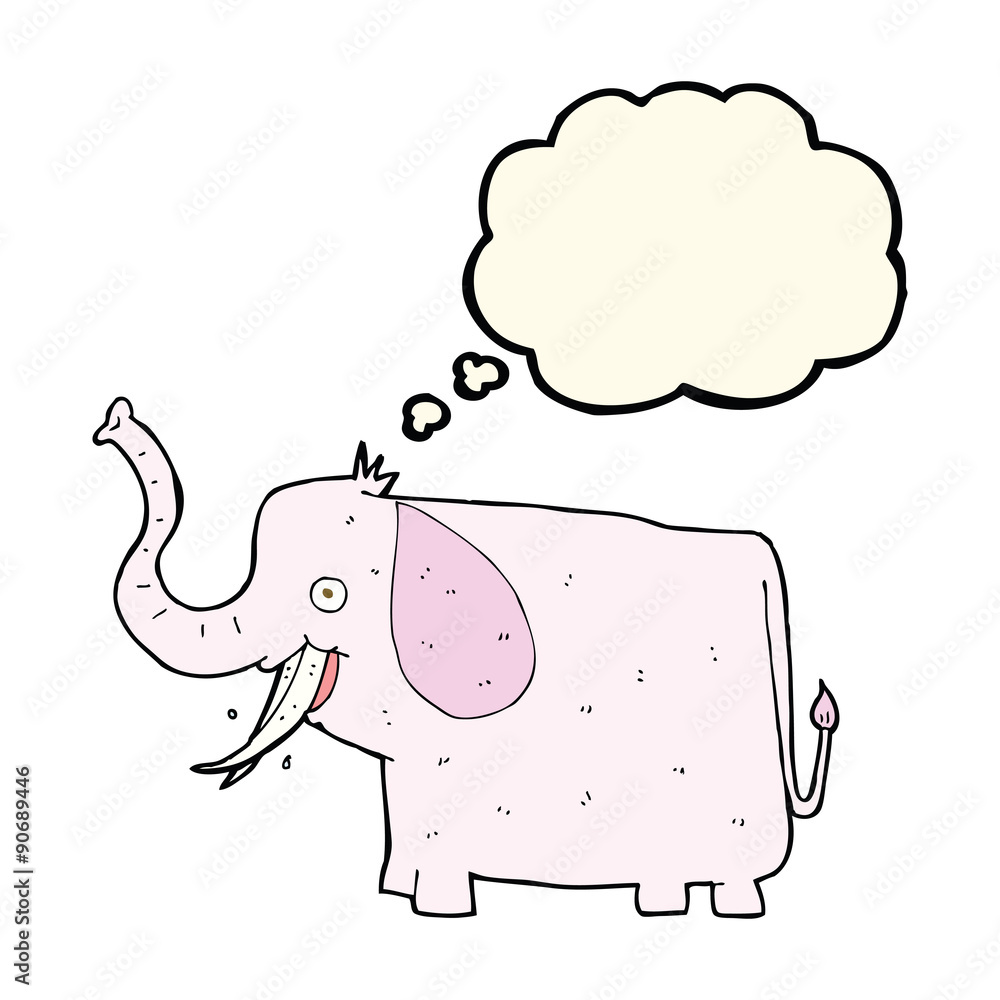 cartoon happy elephant with thought bubble cartoon happy elephant with thought bubble