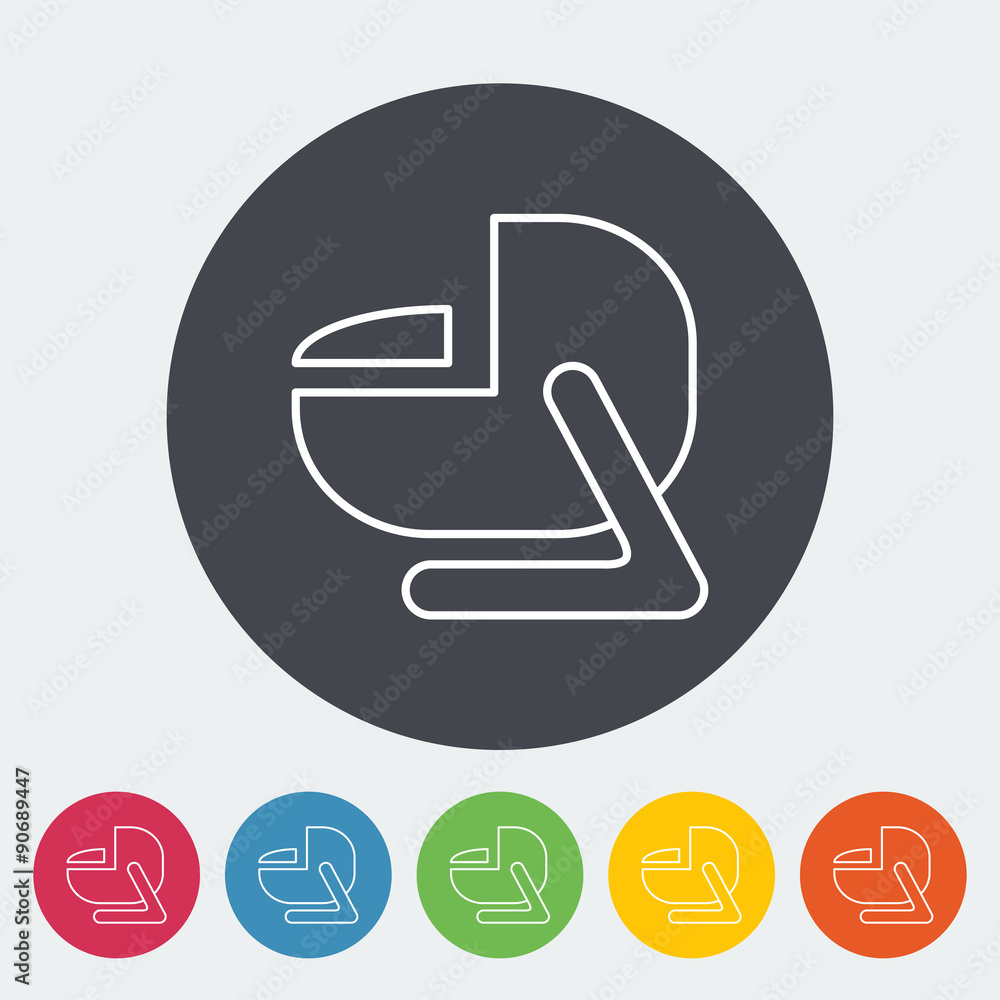 Child car seat flat icon. Child car seat flat icon.
