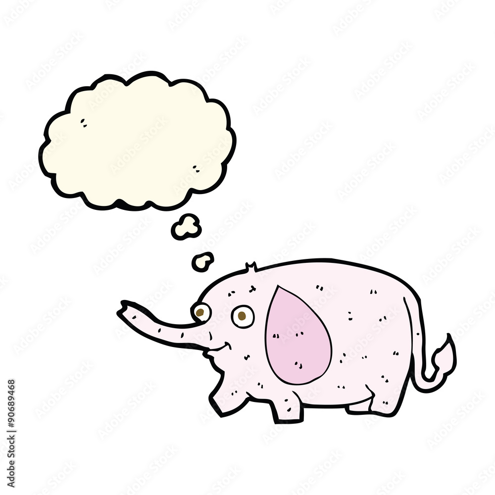 cartoon funny little elephant with thought bubble cartoon funny little elephant with thought bubble