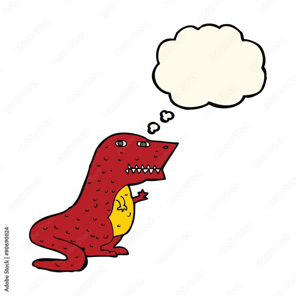 cartoon dinosaur with thought bubble cartoon dinosaur with thought bubble