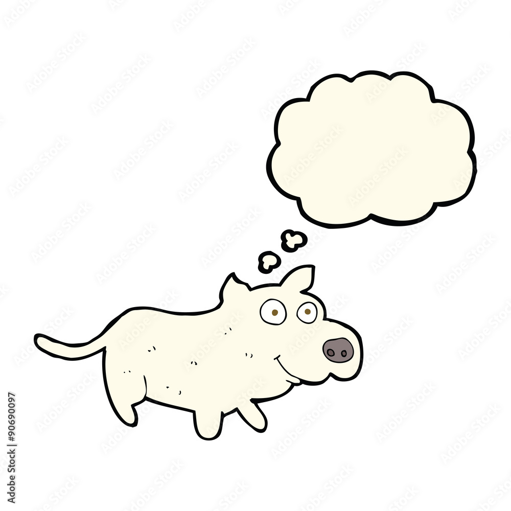 cartoon happy little dog with thought bubble cartoon happy little dog with thought bubble