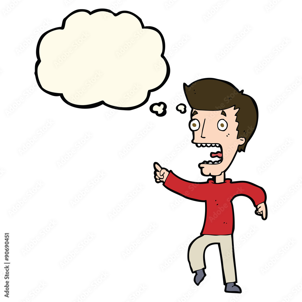 cartoon terrified man with thought bubble cartoon terrified man with thought bubble