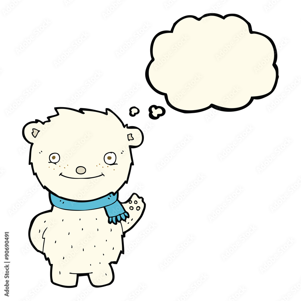 cartoon cute polar bear with thought bubble cartoon cute polar bear with thought bubble