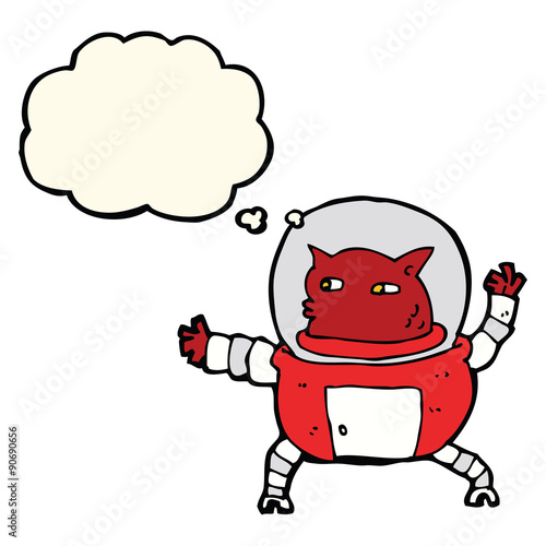 cartoon alien with thought bubble