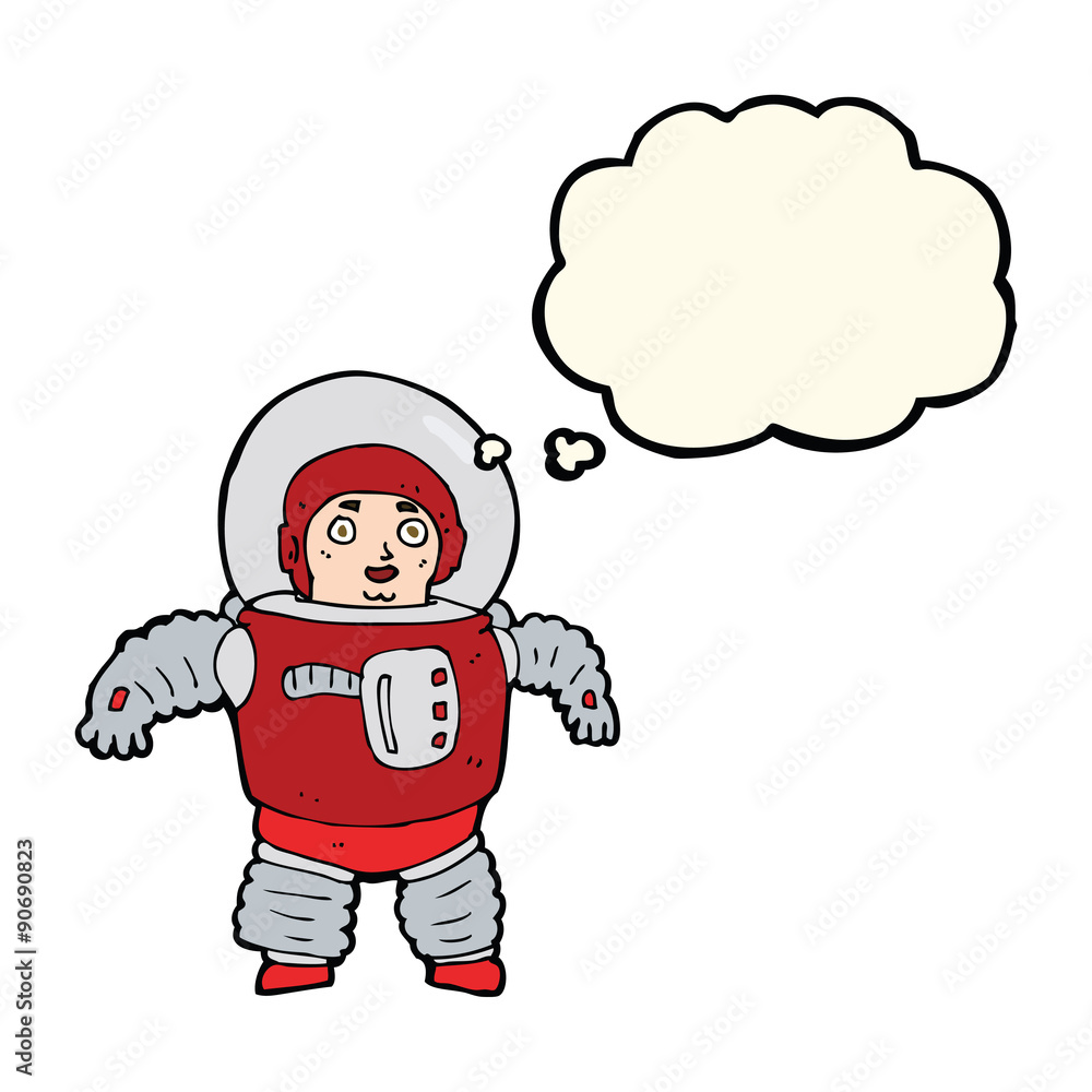cartoon space man with thought bubble cartoon space man with thought bubble