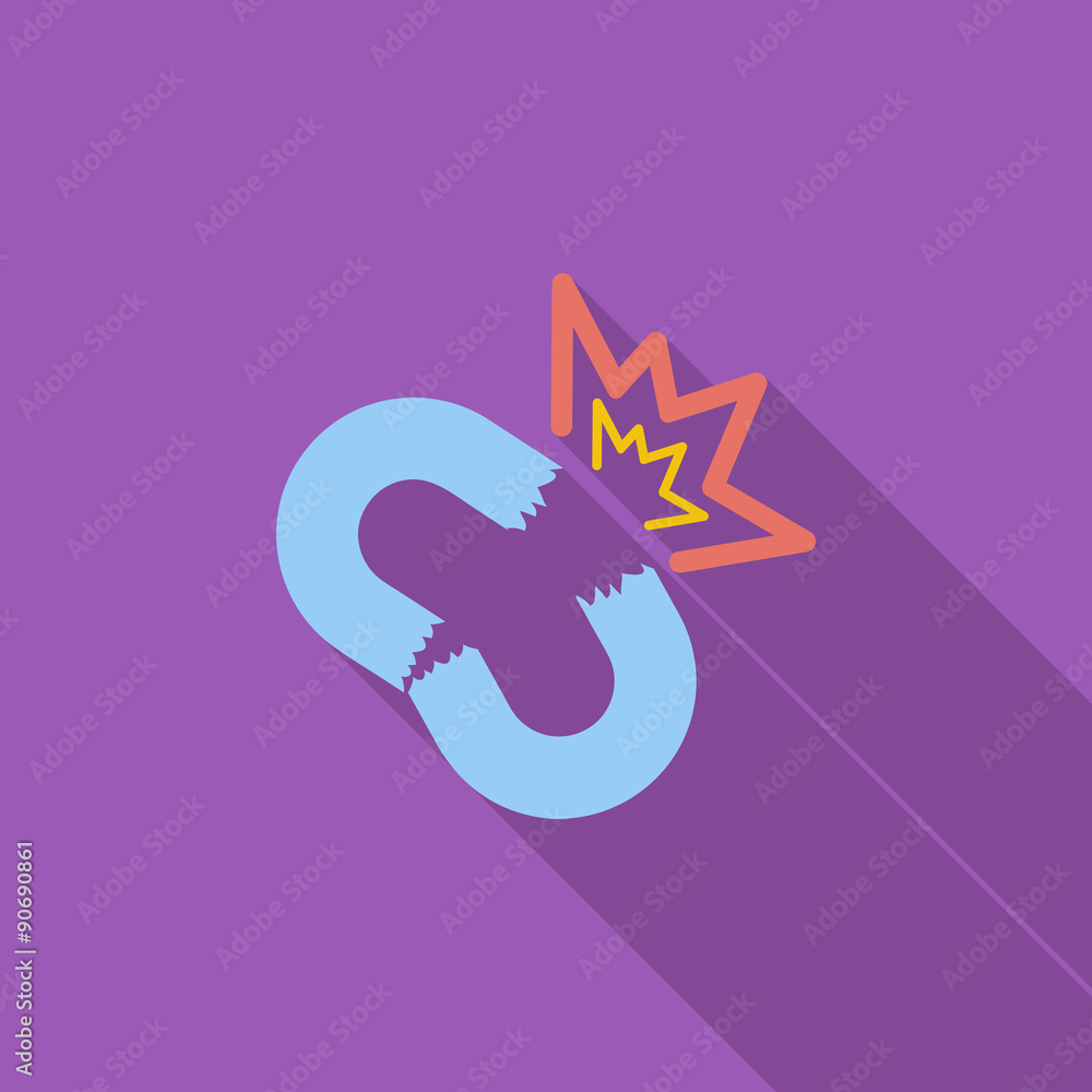 Broken connection flat single icon Broken connection flat single icon