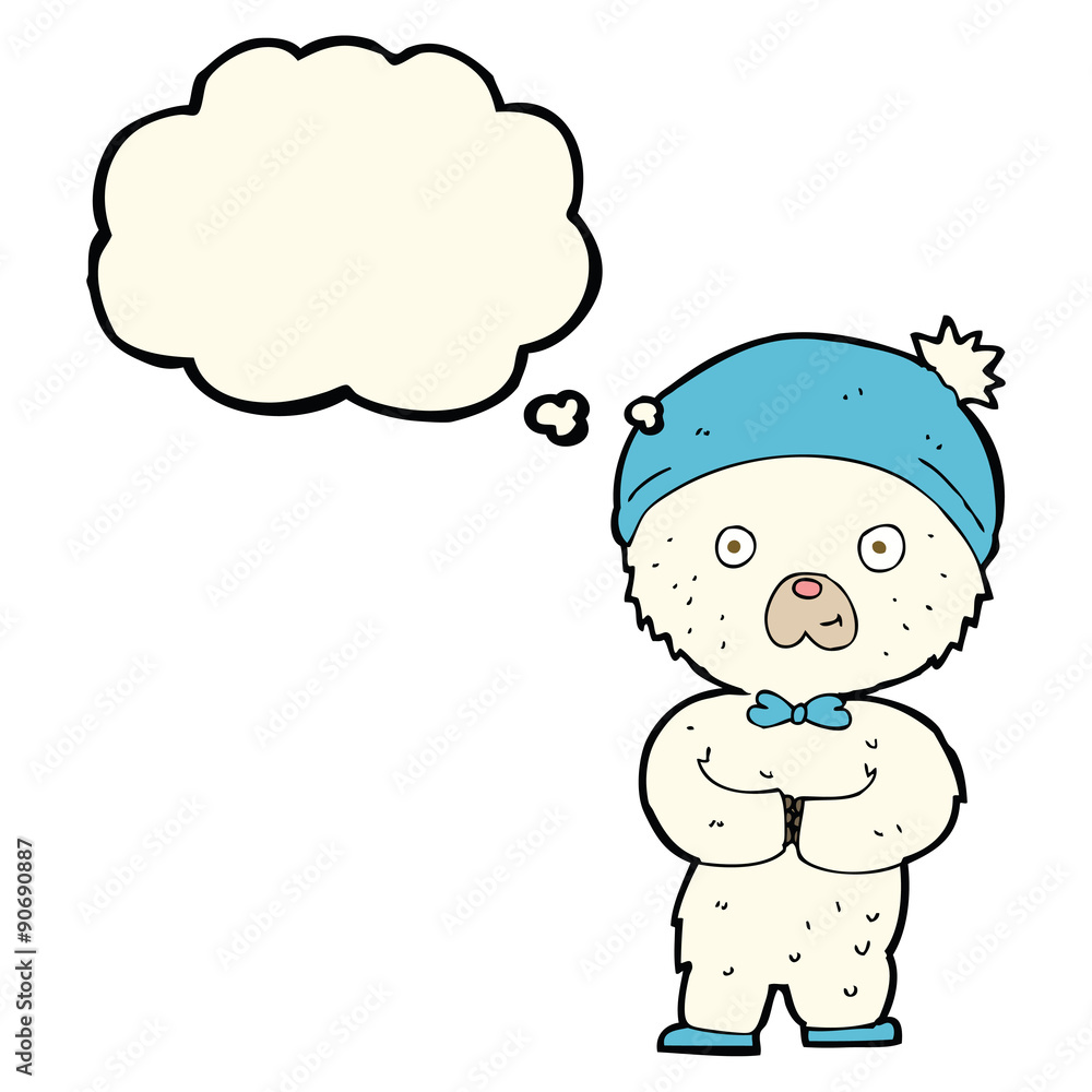 cartoon little polar bear with thought bubble cartoon little polar bear with thought bubble