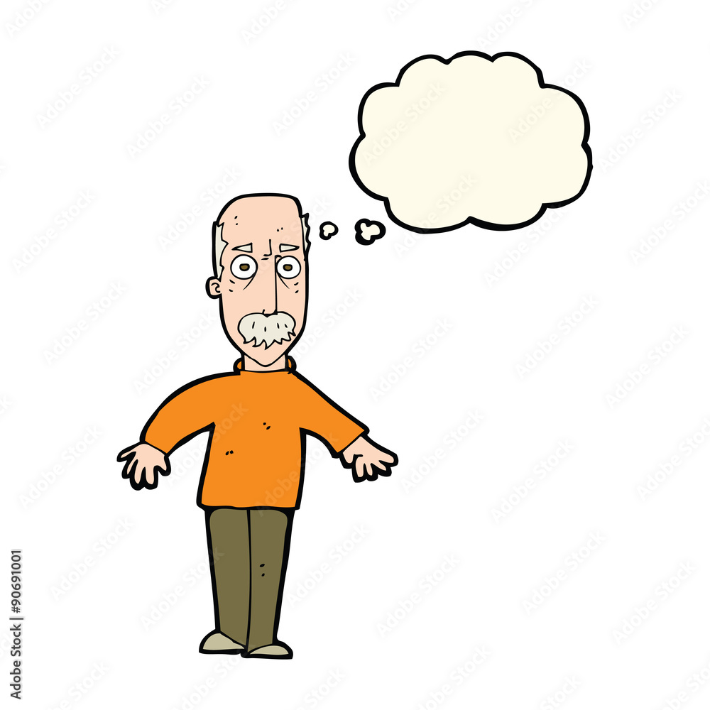 cartoon annoyed old man with thought bubble cartoon annoyed old man with thought bubble