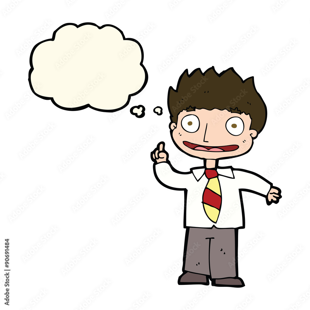 cartoon man with idea with thought bubble cartoon man with idea with thought bubble