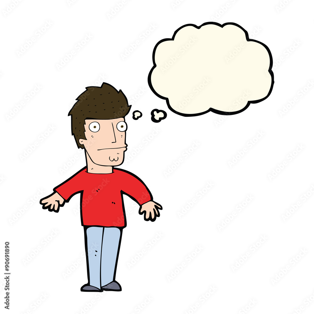 cartoon worried man with thought bubble cartoon worried man with thought bubble