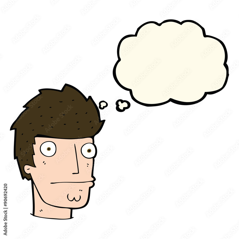 cartoon nervous man with thought bubble cartoon nervous man with thought bubble